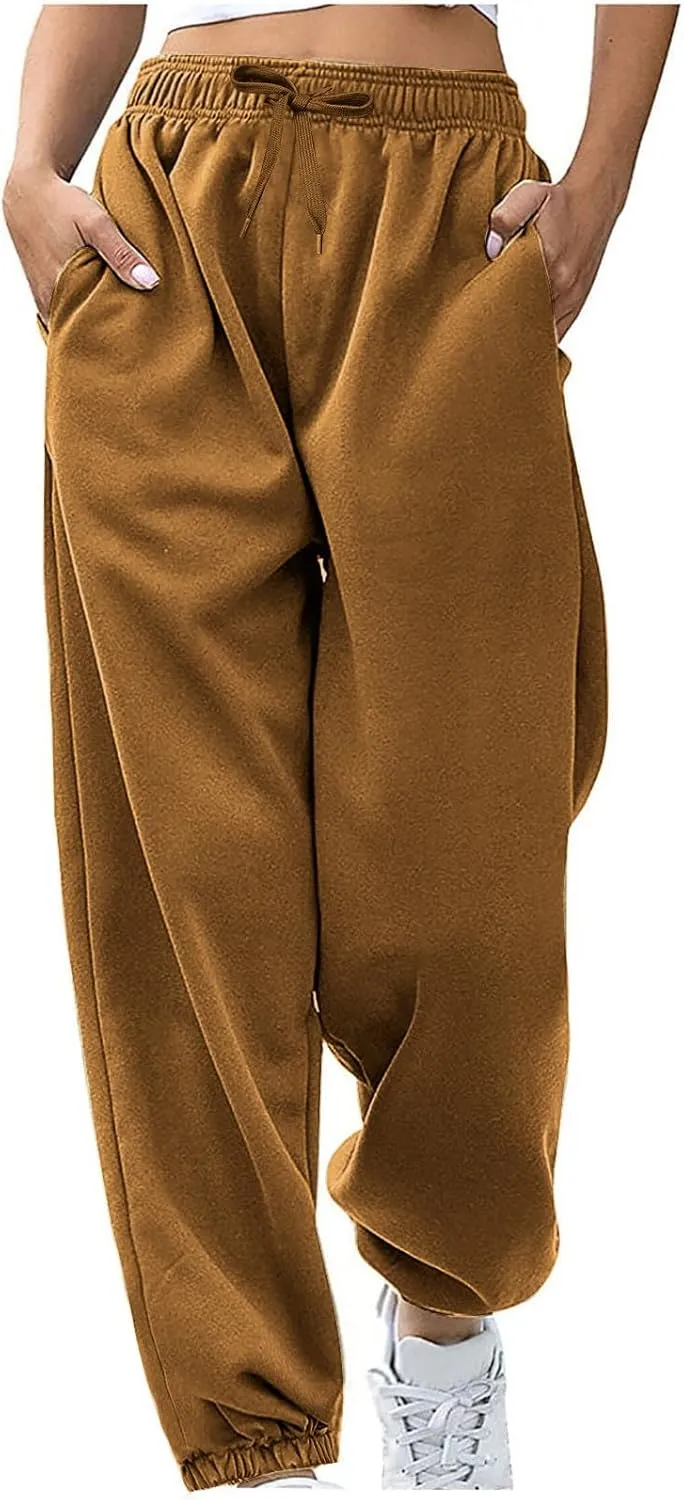Womens Sweatpants 2024,High Waisted Baggy Sweatpants Joggers Sport Active Workout Jogger Pants with Pockets Trousers