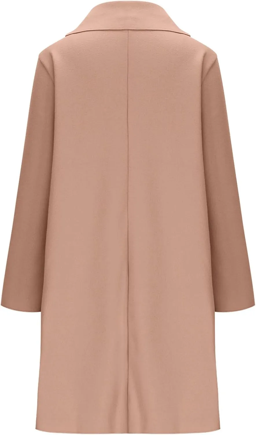 Womens Wool Coats Double Breasted Outwear Cardigan Lapel Jackets Winter Midi Pea Coat Trench Coat With Pockets