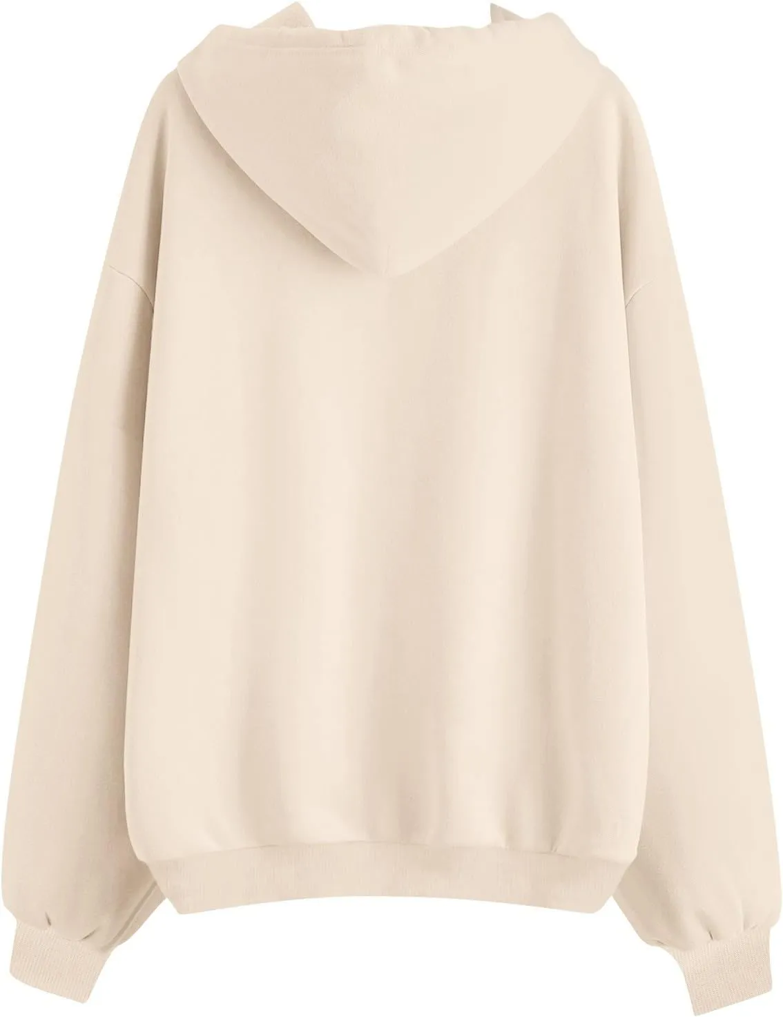 Womens Zip Up Jacket Oversized Full Zip Up Pullover with Hooded Casual Ribbed Cuffs Sweatshirts with Pockets