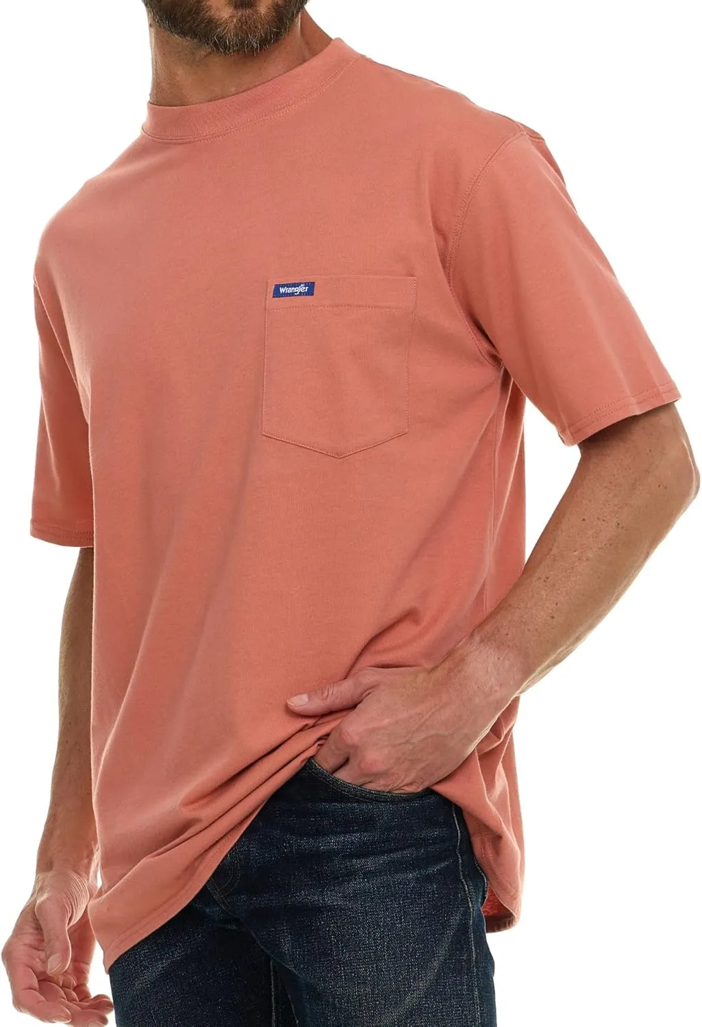 Wrangler Big and Tall T-Shirt for Men - Cotton Tee with Chest Pocket