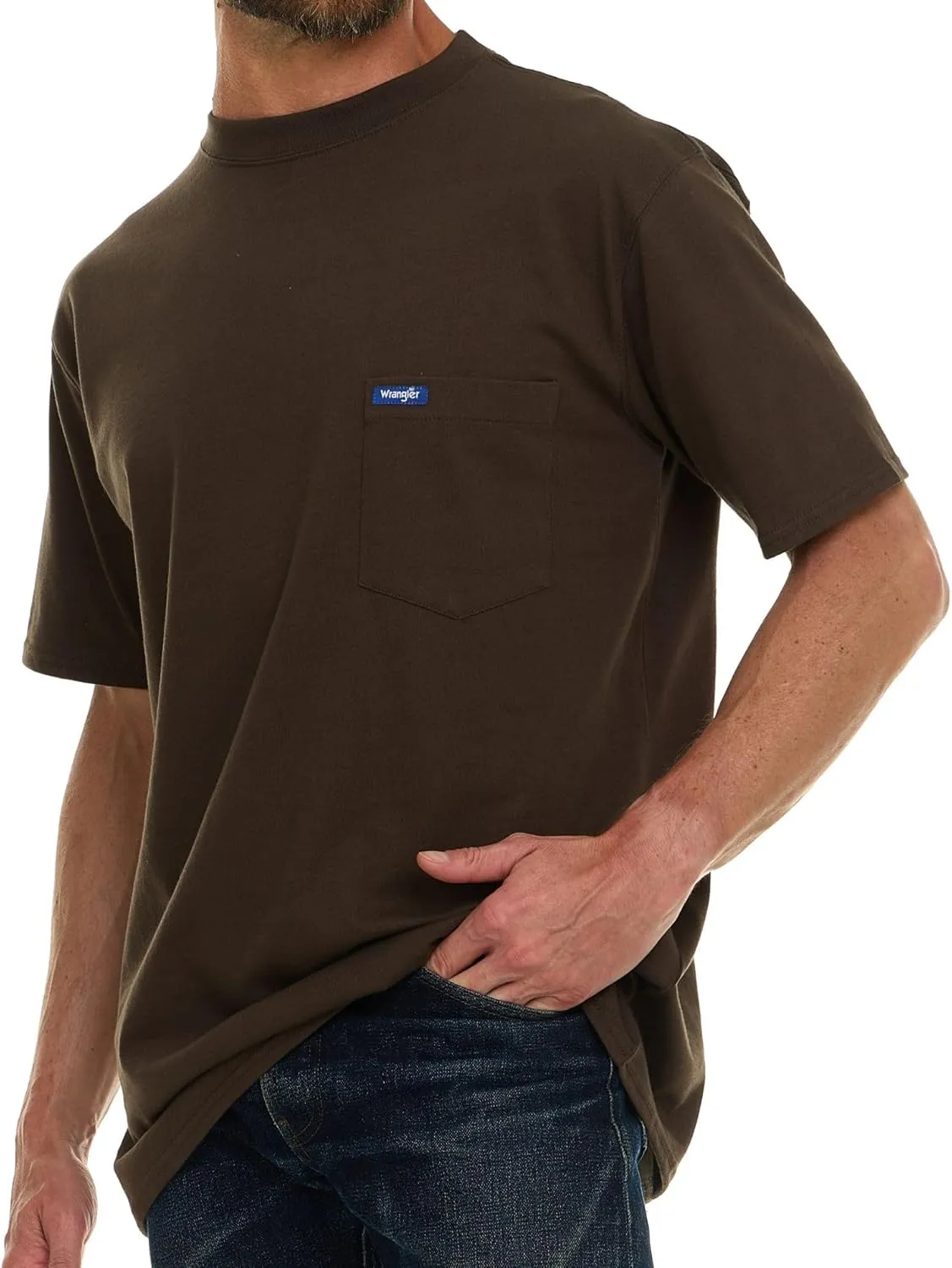 Wrangler Big and Tall T-Shirt for Men - Cotton Tee with Chest Pocket