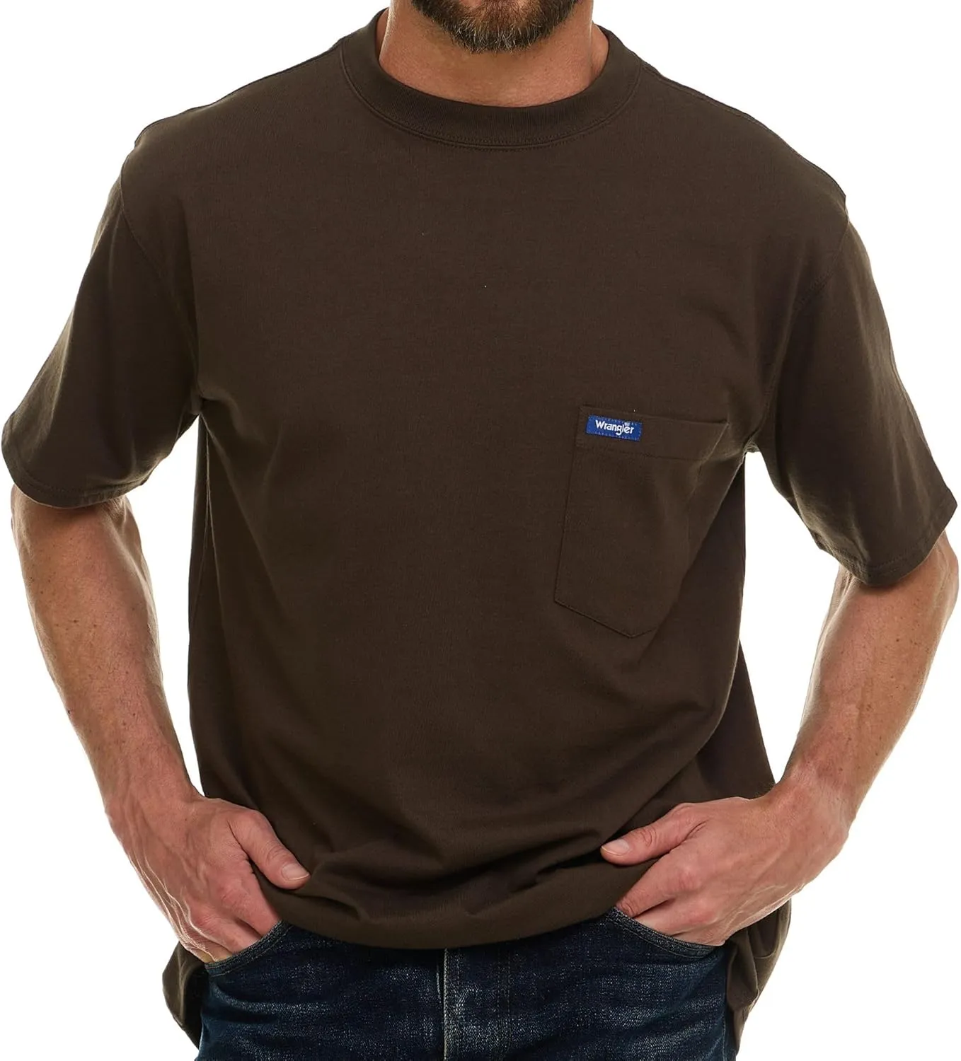 Wrangler Big and Tall T-Shirt for Men - Cotton Tee with Chest Pocket
