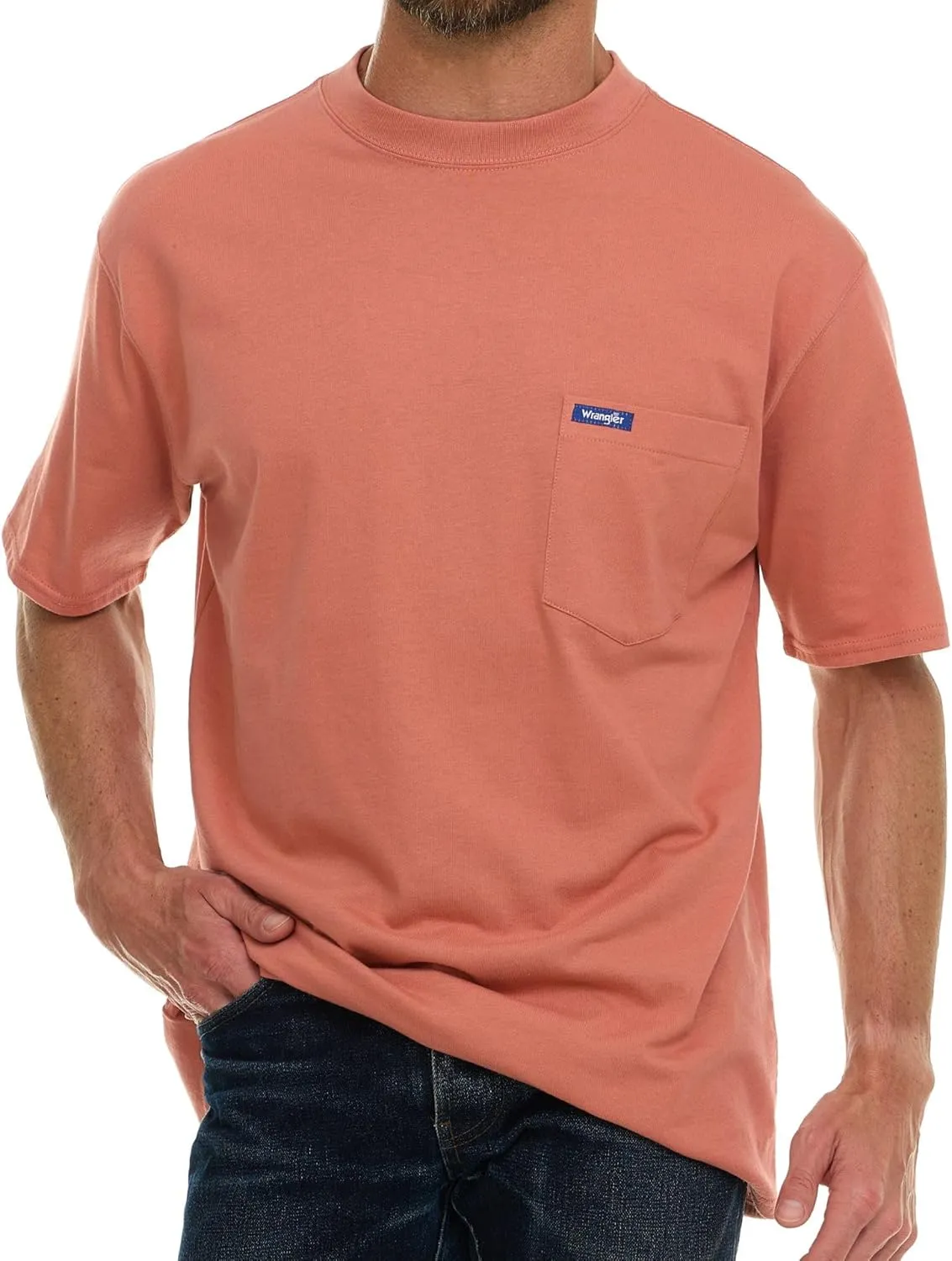 Wrangler Big and Tall T-Shirt for Men - Cotton Tee with Chest Pocket