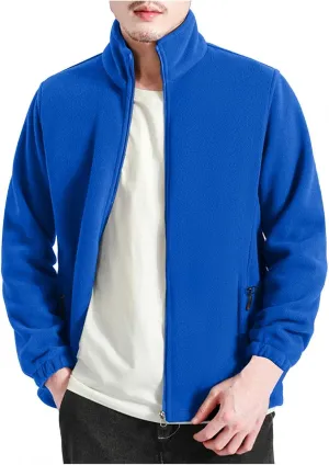 WUAI-Men Bomber Jacket Lightweight Winter Fleece Lined Tactical Sherpa Cargo Military Jacket Stand Collar Zip Up Outwear