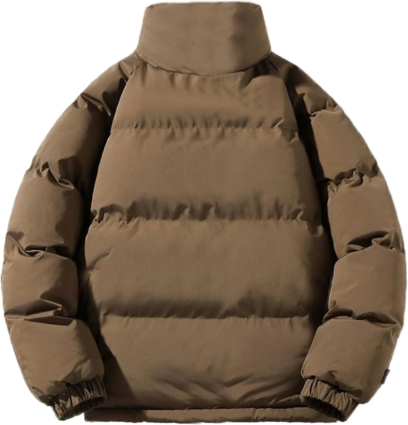XIAXOGOOL Men's Puffer Jacket Stand Collar Drop Shoulder Full Zip Jacket Quilted Coats Thick Warm Winter Coat Outwear