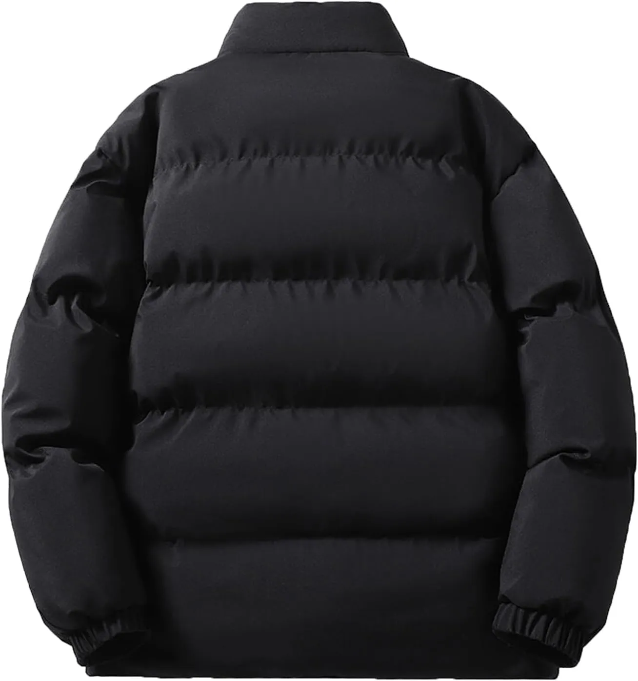 XIAXOGOOL Men's Puffer Jacket Stand Collar Drop Shoulder Full Zip Jacket Quilted Coats Thick Warm Winter Coat Outwear