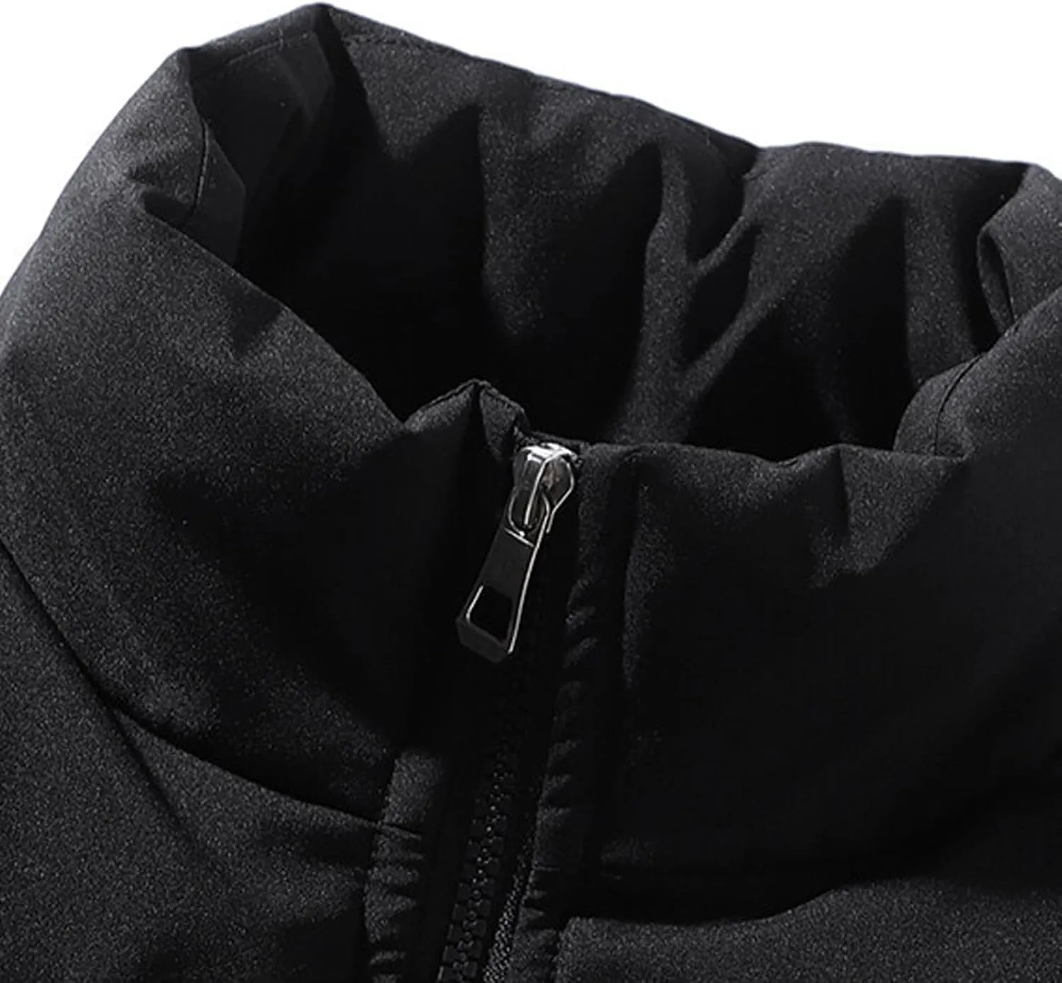 XIAXOGOOL Men's Puffer Jacket Stand Collar Drop Shoulder Full Zip Jacket Quilted Coats Thick Warm Winter Coat Outwear
