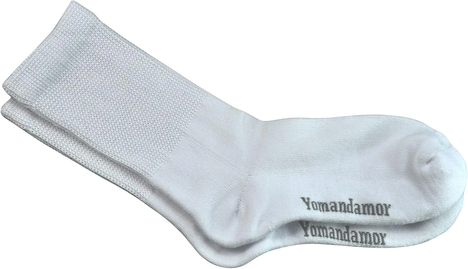 Yomandamor Women's 5 Pairs Non-Binding Cotton Crew Diabetic/Dress Socks with Seamless Toe and Cushion Sole