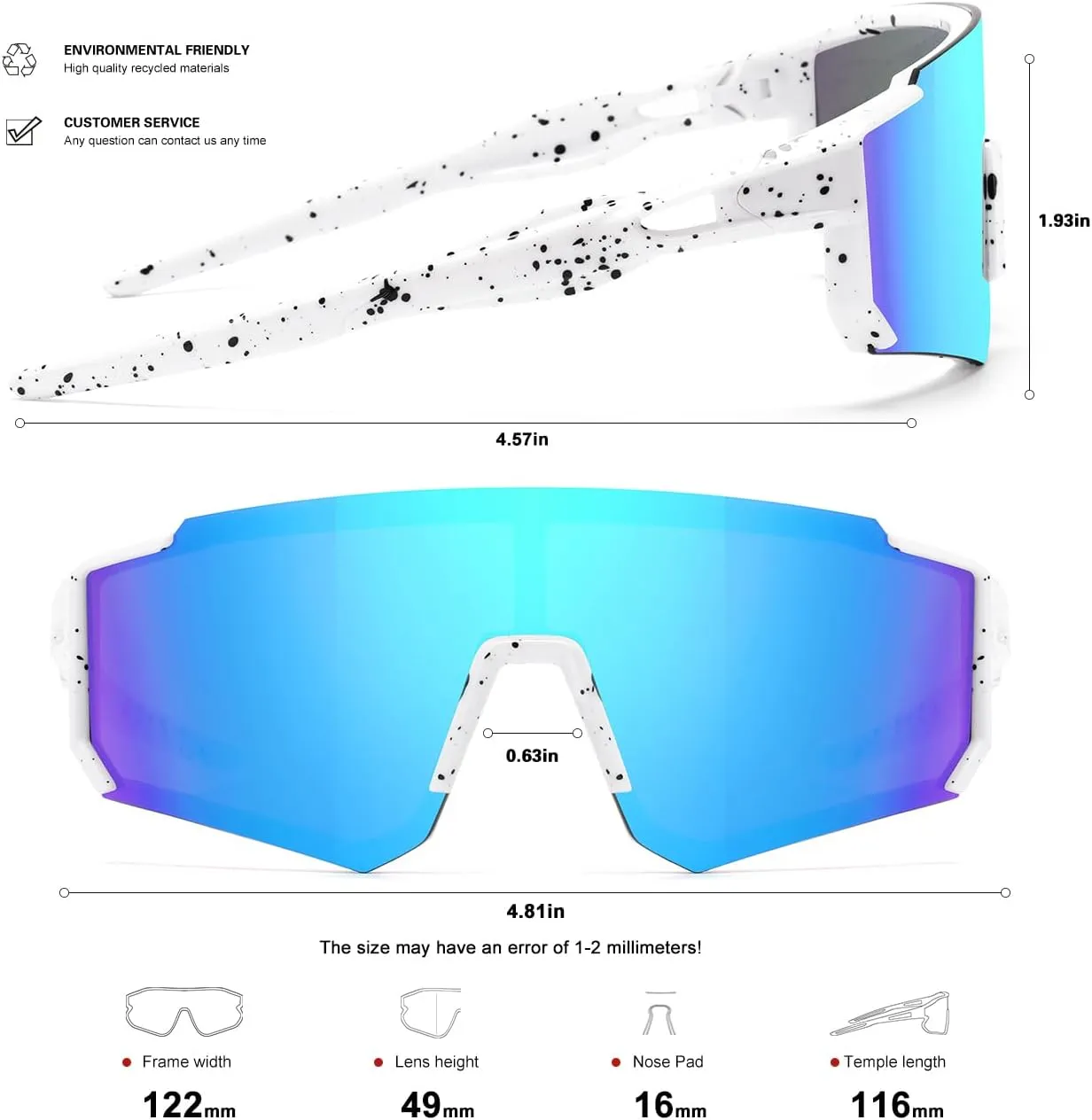 Youth Baseball Sunglasses Kids Sports Sunglasses for Boys Girls Softball Cycling Glasses UV400 Protection