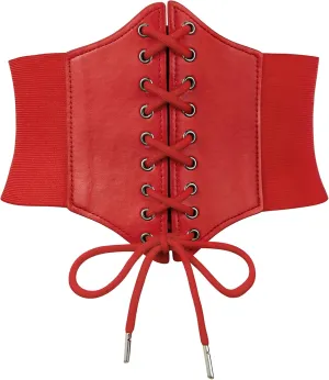 Zando Lace up Pirate Corset Belt for Women Vintage Renaissance Waist Belt Elastic Belt for Daily Cosplay Halloween Costume