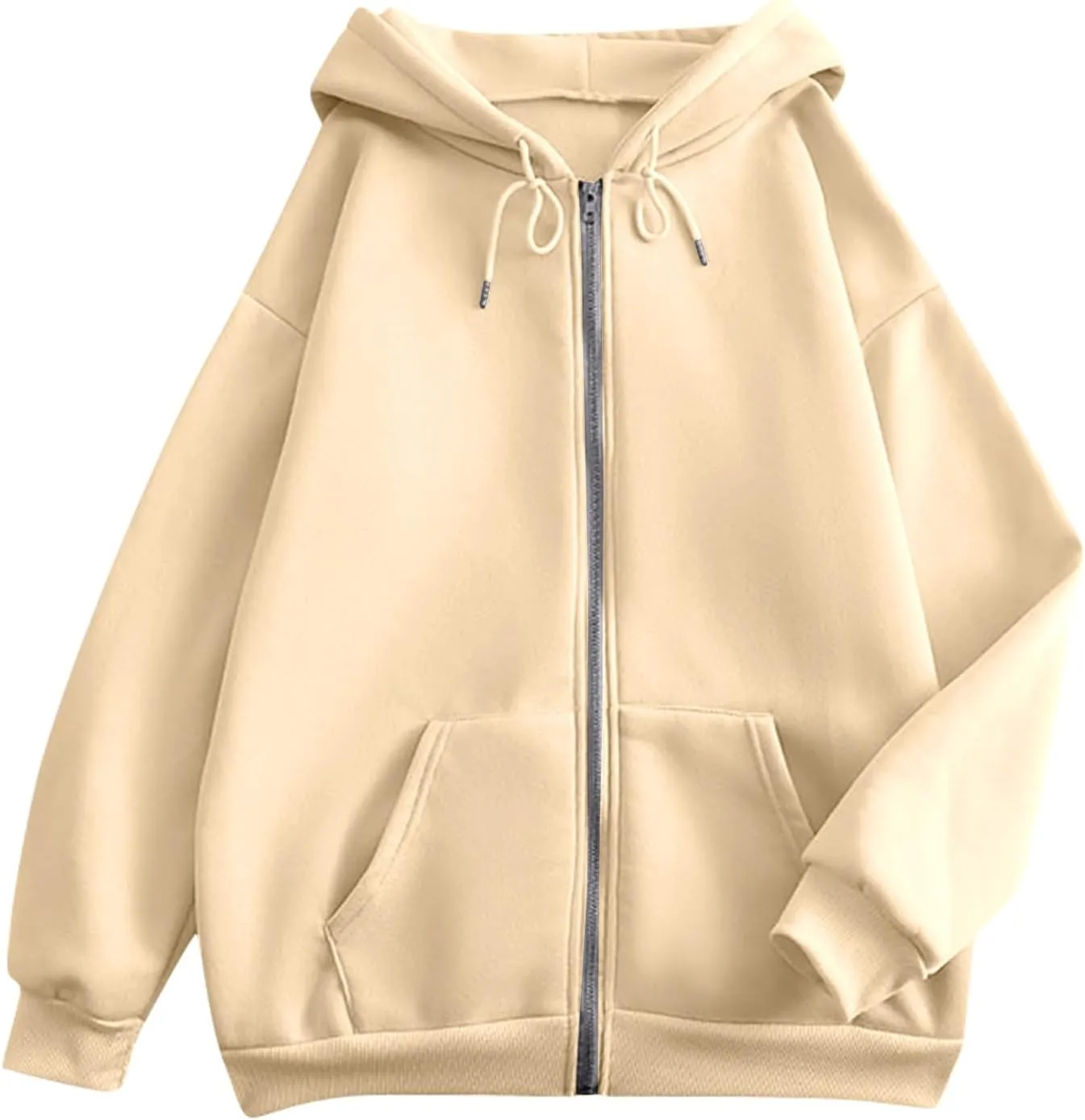 Zip Up Hoodie Women Plain Oversized Sweatshirts Fall Fashion Outfits 2025 Soft Casual Warm Jacket Winter Clothes