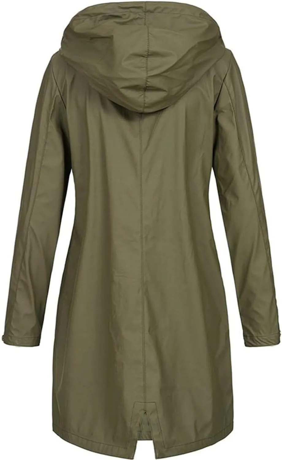 ZWRXW Womens Rain Jacket Long Hooded Windbreaker Raincoats Waterproof Lightweight Lined Outdoor Travel Ski Trench Coats